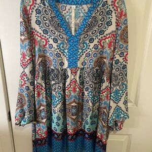 Uncle Frank Blue & Navy Paisley V-Neck Tunic